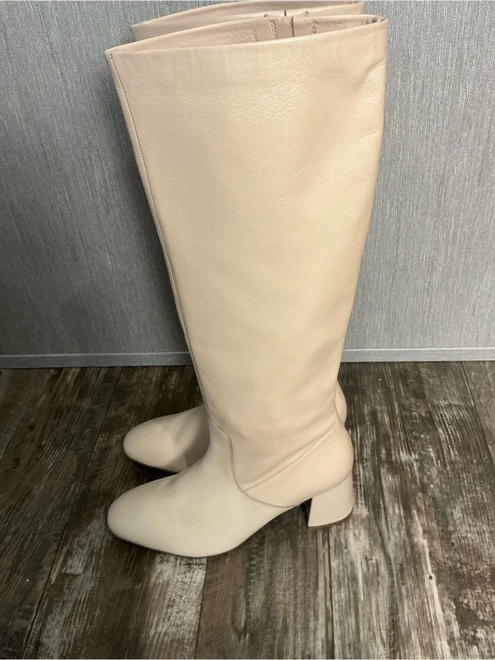 NWOB Seychelles Beige Knee High Block Heel Boots Size 10 - Picture 10 of 16
